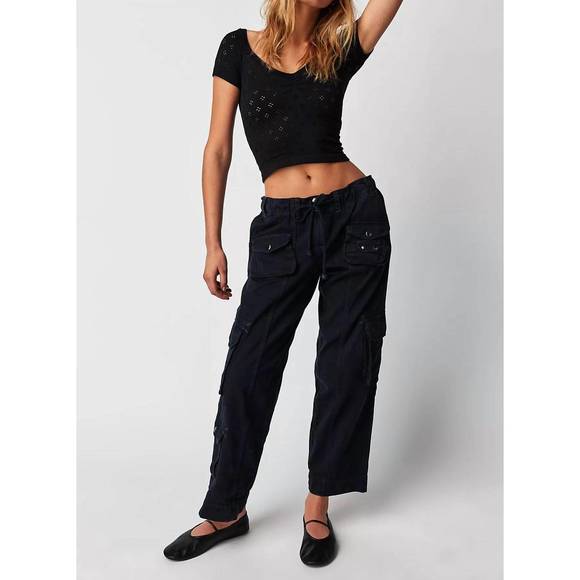 FREE PEOPLE Pants - NEW FREE PEOPLE tahiti cargo pants in black